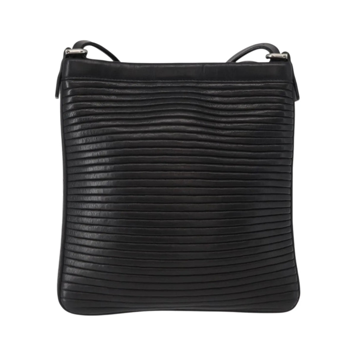 Salvatore Ferragamo Gancini Leather, Black, Leather, Shoulder Bag