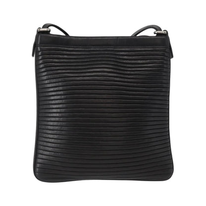Salvatore Ferragamo Gancini Leather, Black, Leather, Shoulder Bag