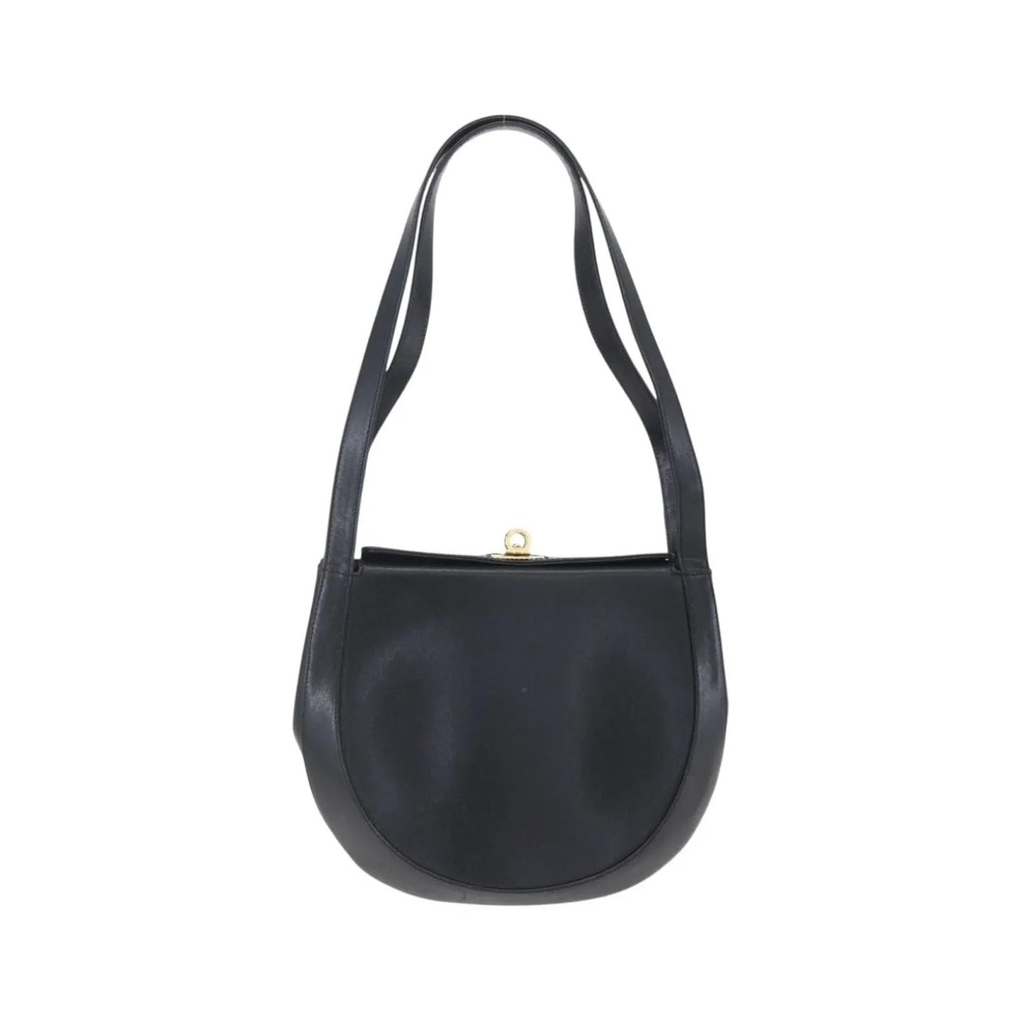 Salvatore Ferragamo Gancini Leather, Black, Leather, Shoulder Bag