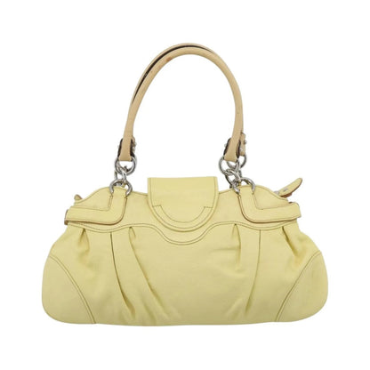 Salvatore Ferragamo Gancini Leather, Yellow, Leather, Handbag