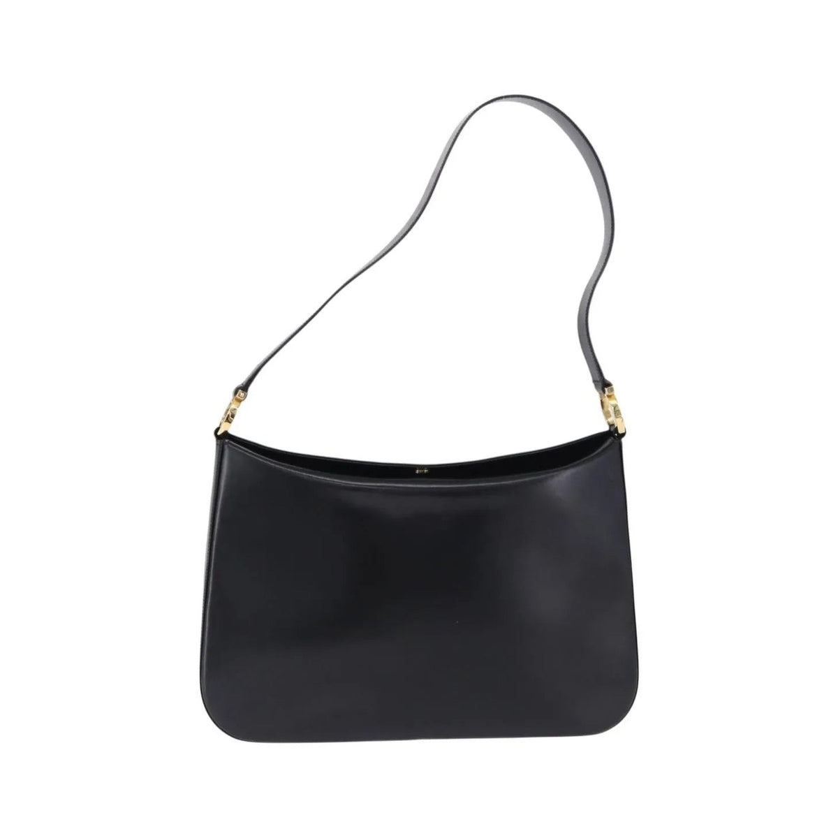 Salvatore Ferragamo Gancini Leather, Black, Leather, Shoulder Bag