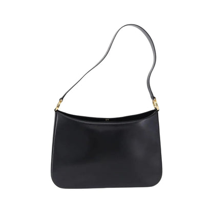 Salvatore Ferragamo Gancini Leather, Black, Leather, Shoulder Bag
