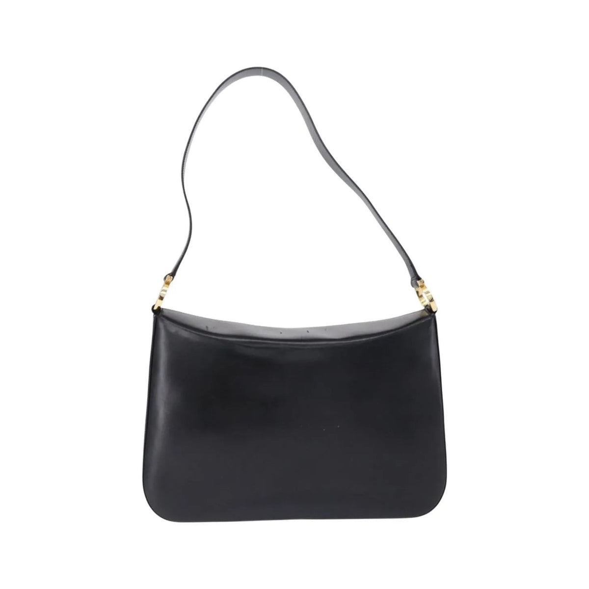 Salvatore Ferragamo Gancini Leather, Black, Leather, Shoulder Bag