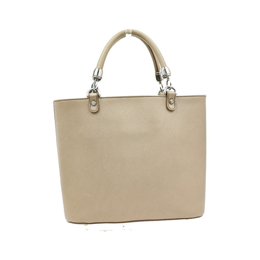 Salvatore Ferragamo Gancini Leather, Beige, Leather, Handbag