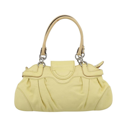 Salvatore Ferragamo Gancini Leather, Yellow, Leather, Handbag