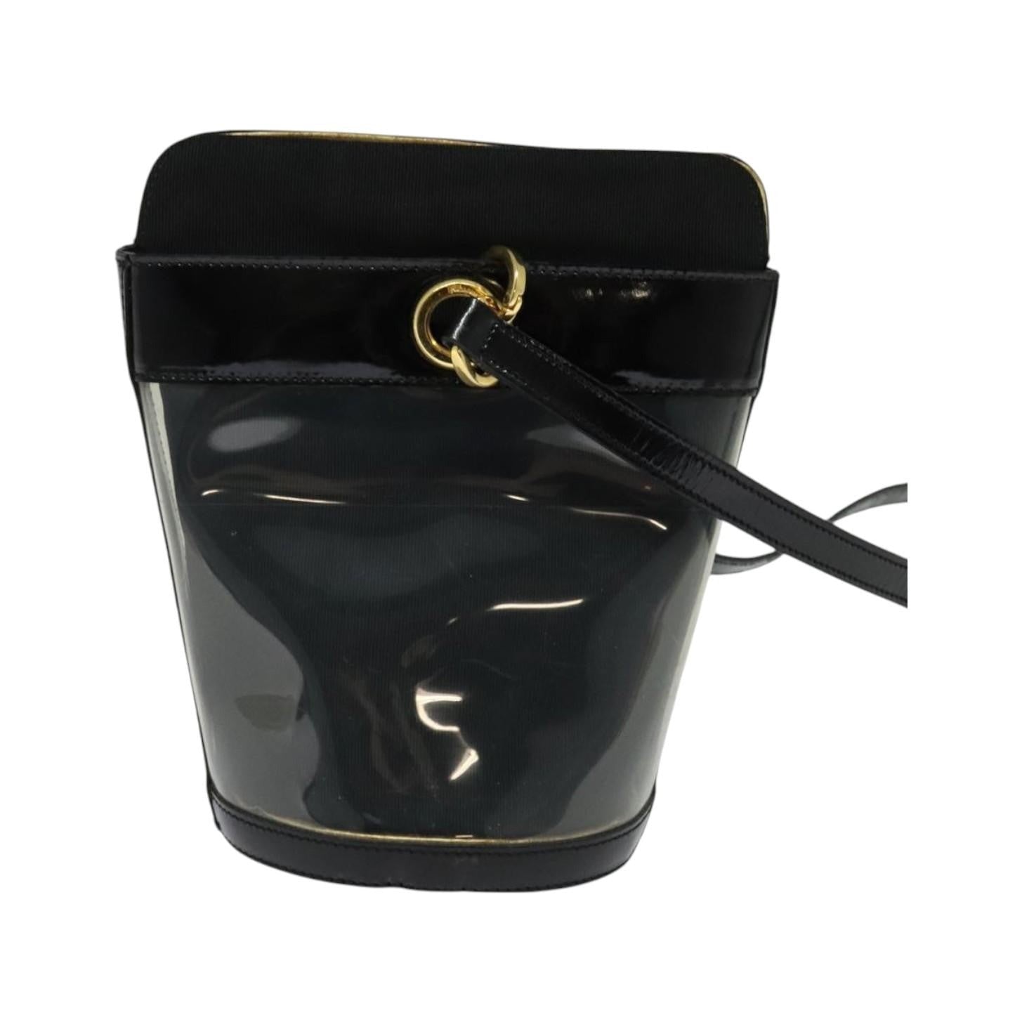 Salvatore Ferragamo Gancini Leather, Black, Leather, Shoulder Bag