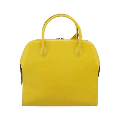 Salvatore Ferragamo Gancini Leather, Yellow, Leather, Handbag
