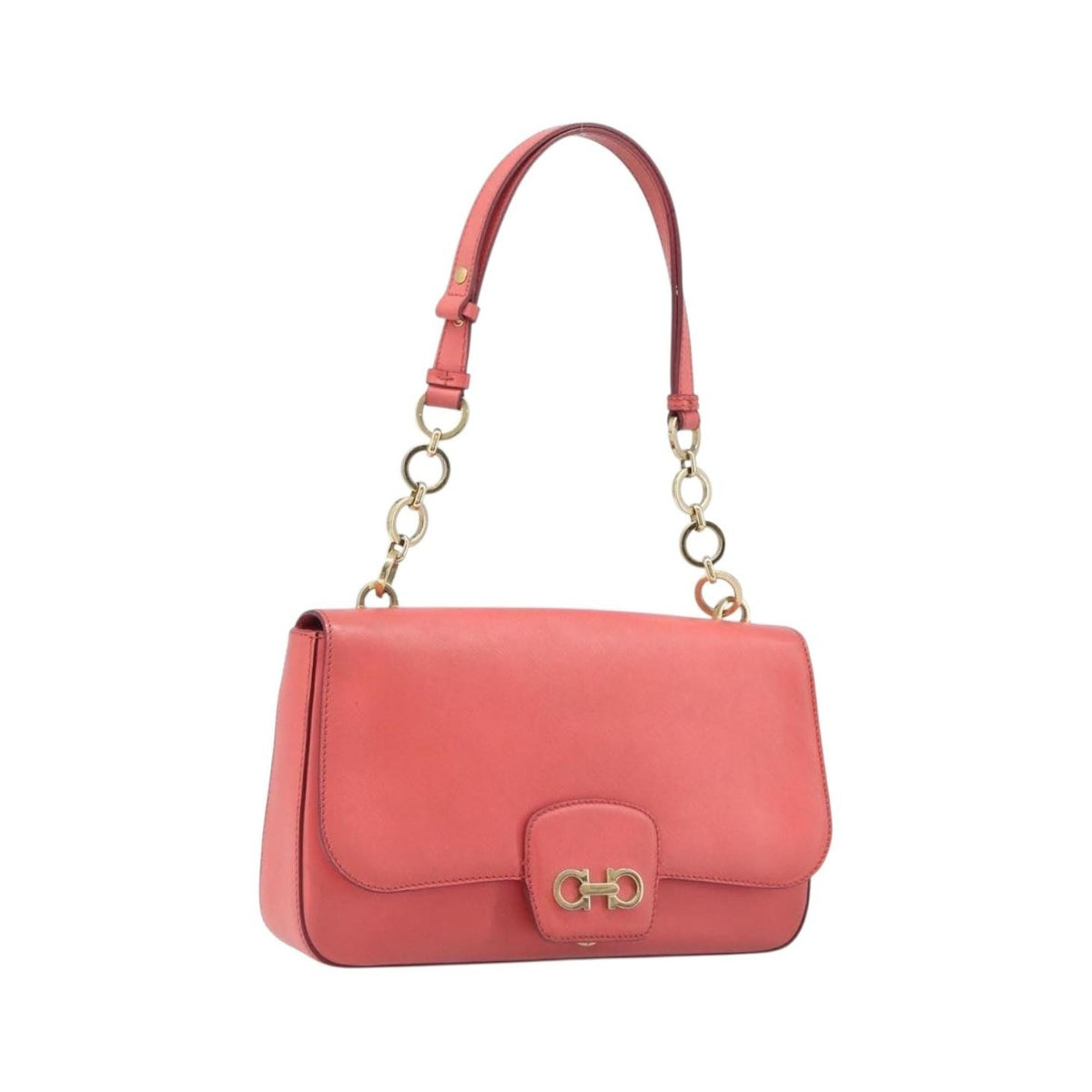 Salvatore Ferragamo Gancini Leather, Pink, Leather, Shoulder Bag