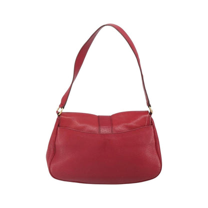Salvatore Ferragamo Gancini Leather, Red, Leather, Shoulder Bag