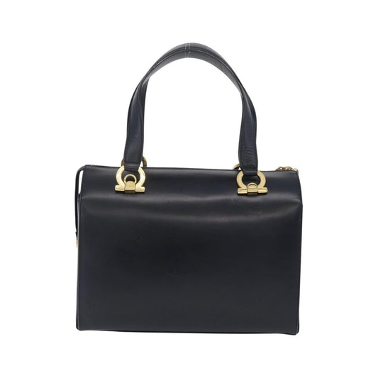 Salvatore Ferragamo Gancini Leather, Navy, Leather, Handbag