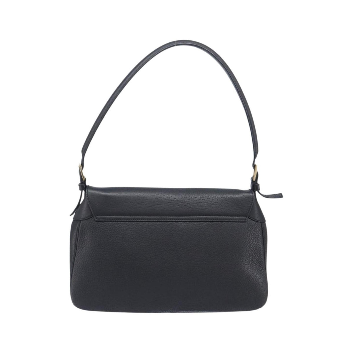 Salvatore Ferragamo Gancini Leather, Black, Leather, Shoulder Bag