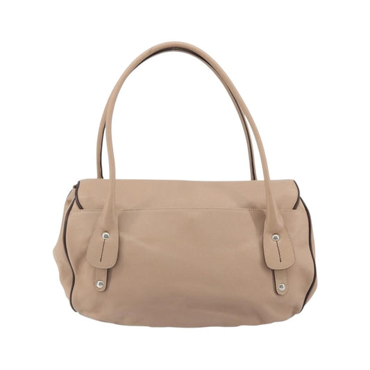 Salvatore Ferragamo Gancini Leather, Beige, Leather, Crossbody Bag