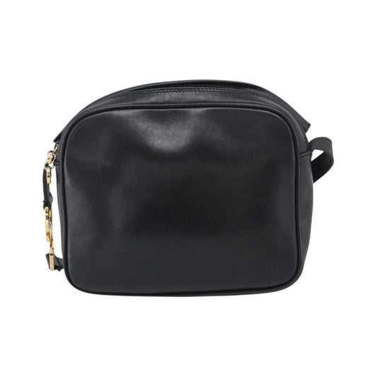 Salvatore Ferragamo Gancini Leather, Black, Leather, Crossbody Bag