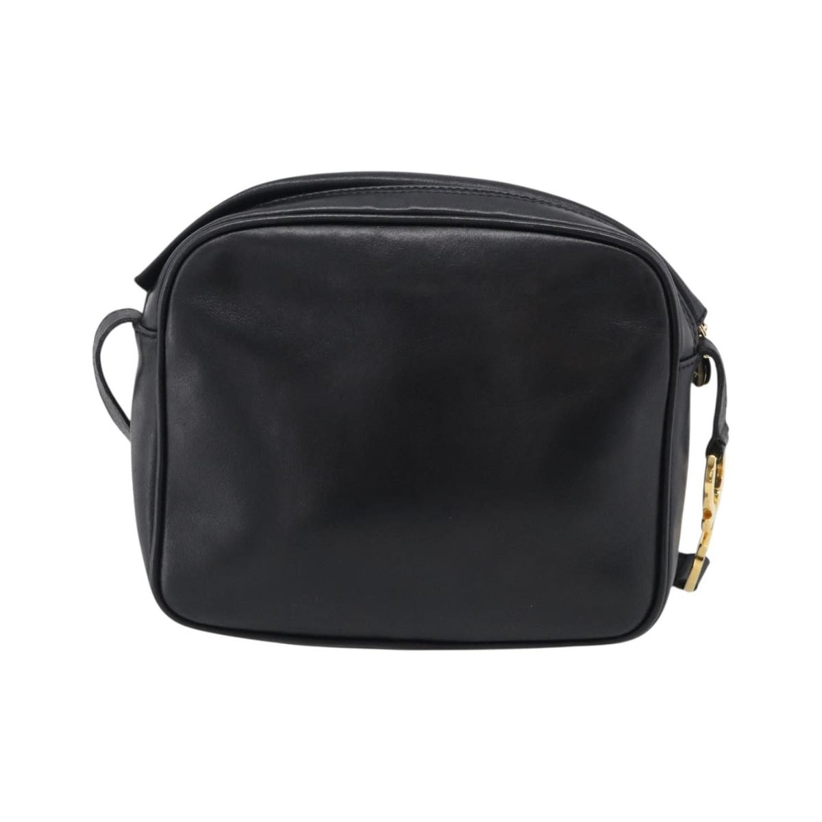Salvatore Ferragamo Gancini Leather, Black, Leather, Crossbody Bag