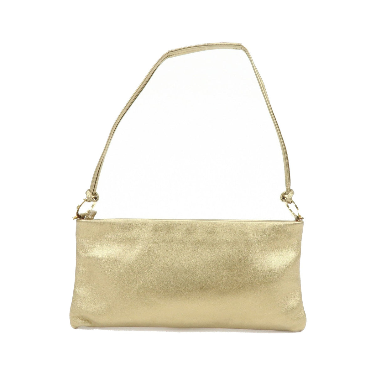 Salvatore Ferragamo Gancini Leather, Gold, Leather, Crossbody Bag