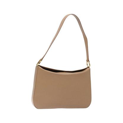 Salvatore Ferragamo Gancini Leather, Beige, Leather, Shoulder Bag