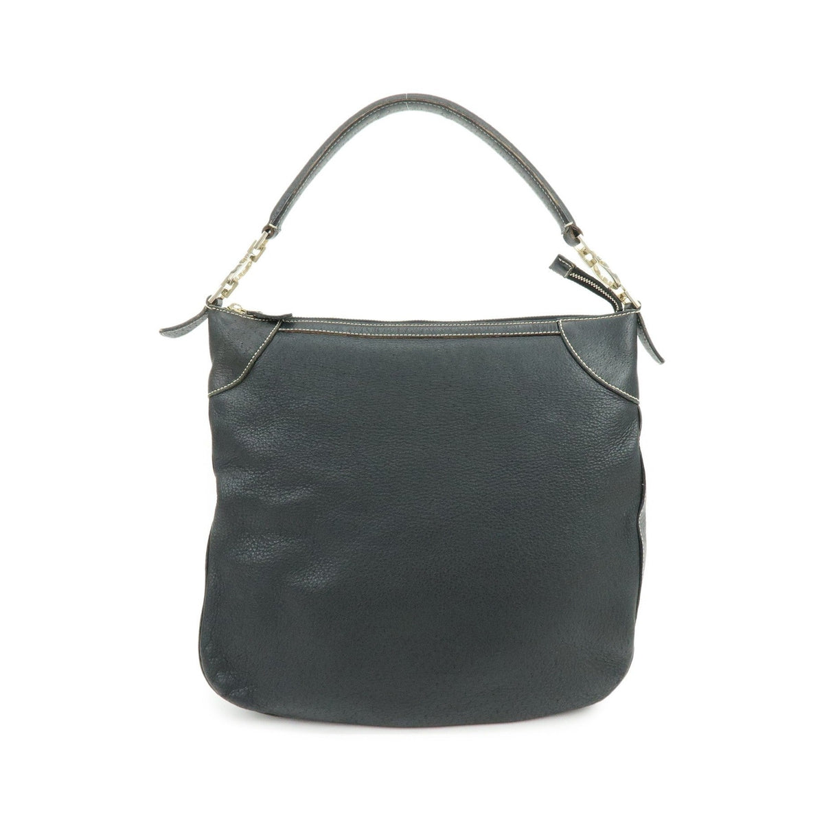 Salvatore Ferragamo Gancini Leather, Black, Leather, Crossbody Bag