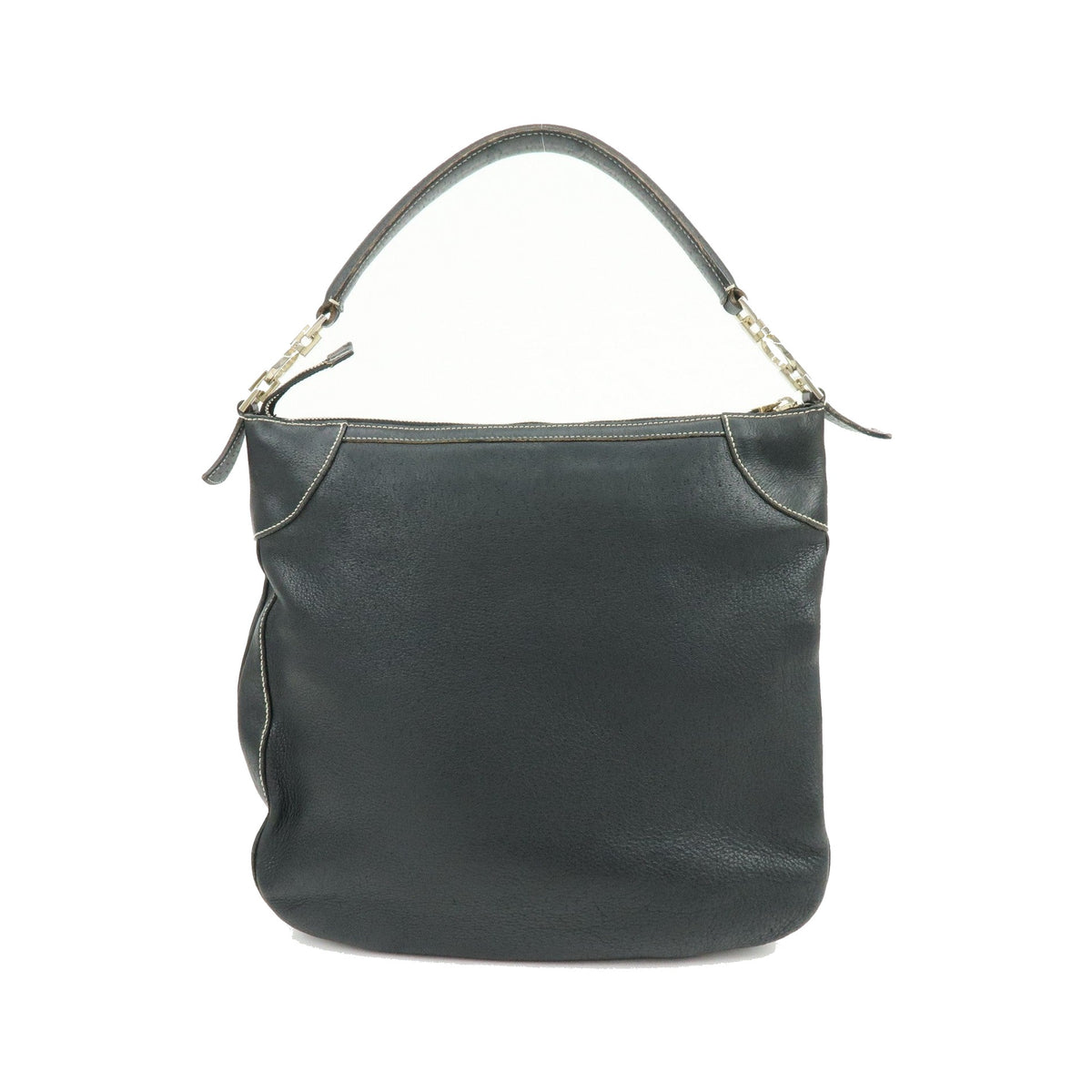 Salvatore Ferragamo Gancini Leather, Black, Leather, Crossbody Bag