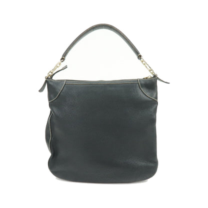Salvatore Ferragamo Gancini Leather, Black, Leather, Crossbody Bag