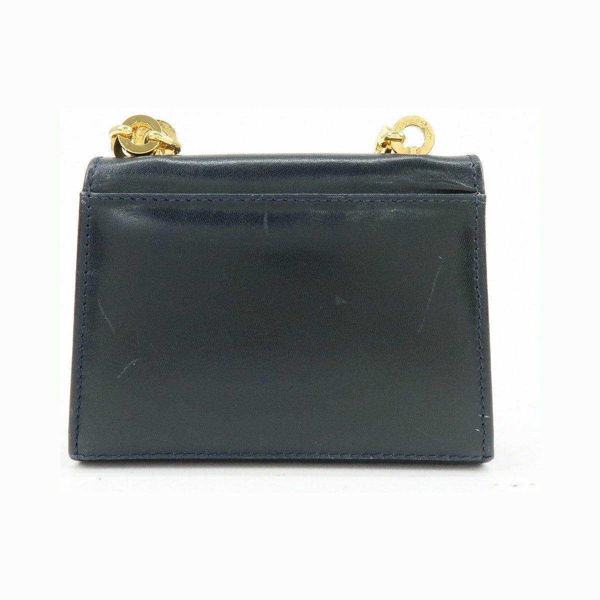 Salvatore Ferragamo Gancini Leather, Navy, Leather, Crossbody Bag