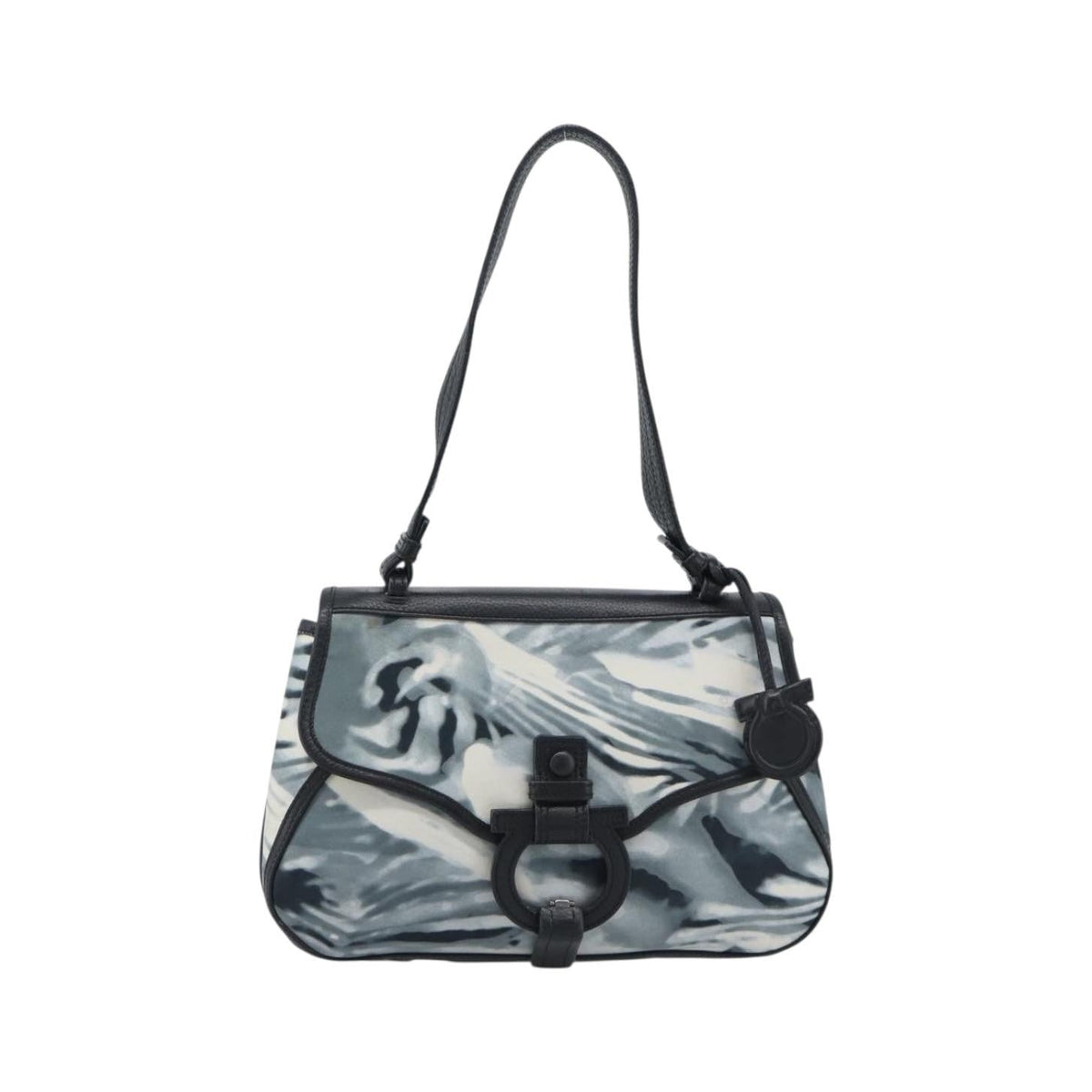 Salvatore Ferragamo Gancini Nylon, Gray, Nylon, Crossbody Bag