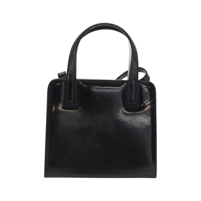 Salvatore Ferragamo Gancini Patent Leather, Black, Patent Leather, Handbag