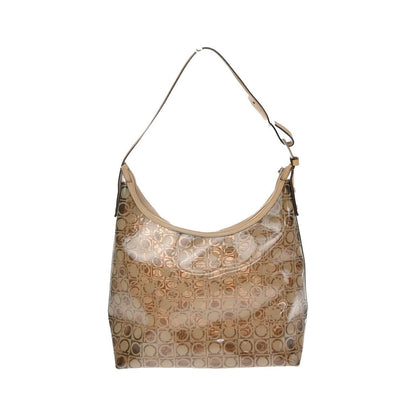 Salvatore Ferragamo Gancini PVC Leather, Brown, PVC, Shoulder Bag