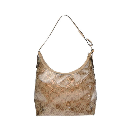 Salvatore Ferragamo Gancini PVC Leather, Brown, PVC, Shoulder Bag