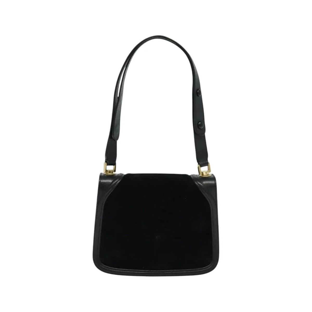 Salvatore Ferragamo Gancini Suede, Black, Suede, Shoulder Bag