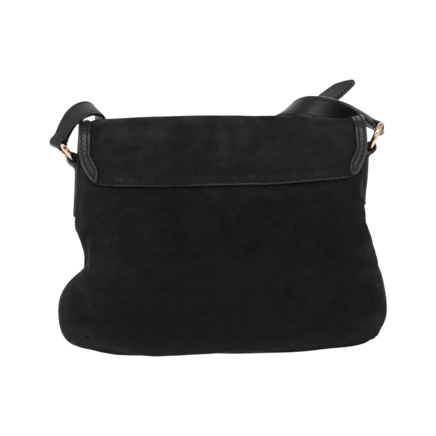 Salvatore Ferragamo Gancini Suede, Black, Suede, Shoulder Bag