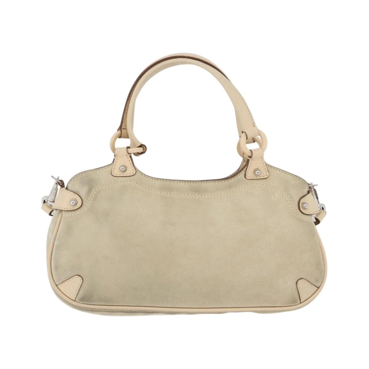 Salvatore Ferragamo Gancini Suede, Beige, Suede, Handbag