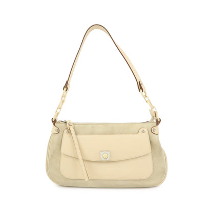 Salvatore Ferragamo Gancini Suede, Beige, Suede, Crossbody Bag
