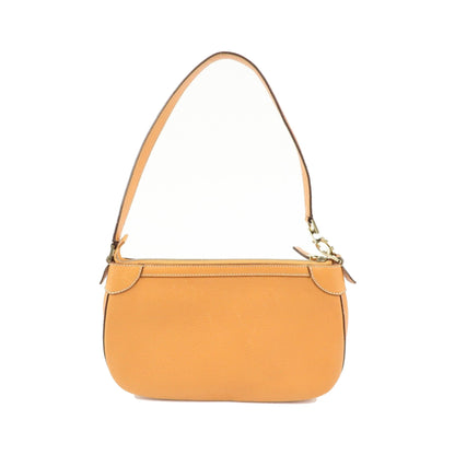Salvatore Ferragamo Gancini Top Handle Leather, Orange, Leather, Handbag
