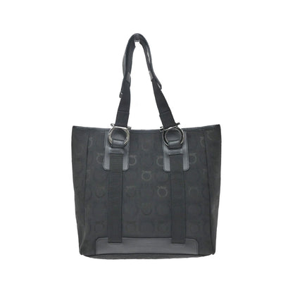 Salvatore Ferragamo Gancini Tote Canvas, Black, Canvas, Tote Bag