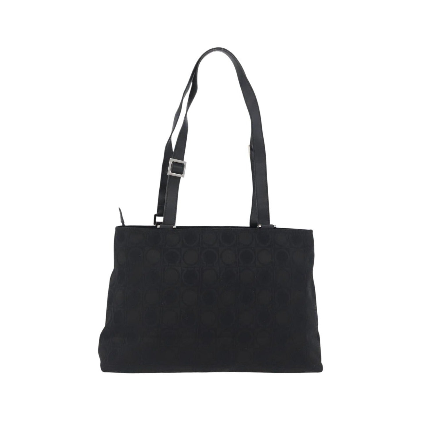 Salvatore Ferragamo Gancini Tote Gancini Canvas, Black, Canvas, Tote Bag