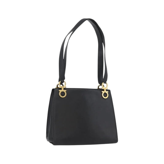 Salvatore Ferragamo Gancini Tote Leather, Black, Leather, Tote Bag
