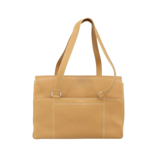 Salvatore Ferragamo Gancini Tote Leather, Beige, Leather, Tote Bag