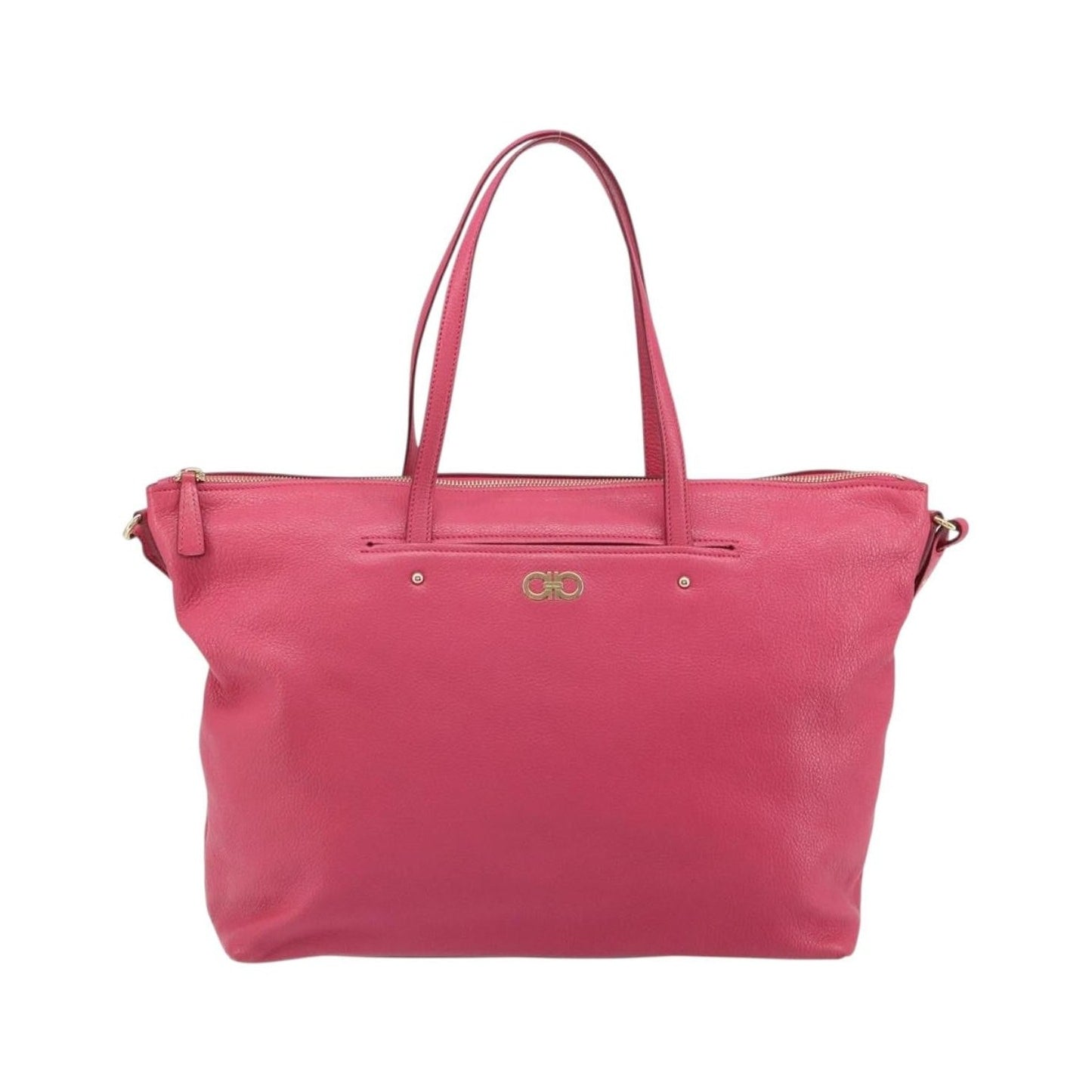 Salvatore Ferragamo Gancini Tote Leather, Pink, Leather, Tote Bag