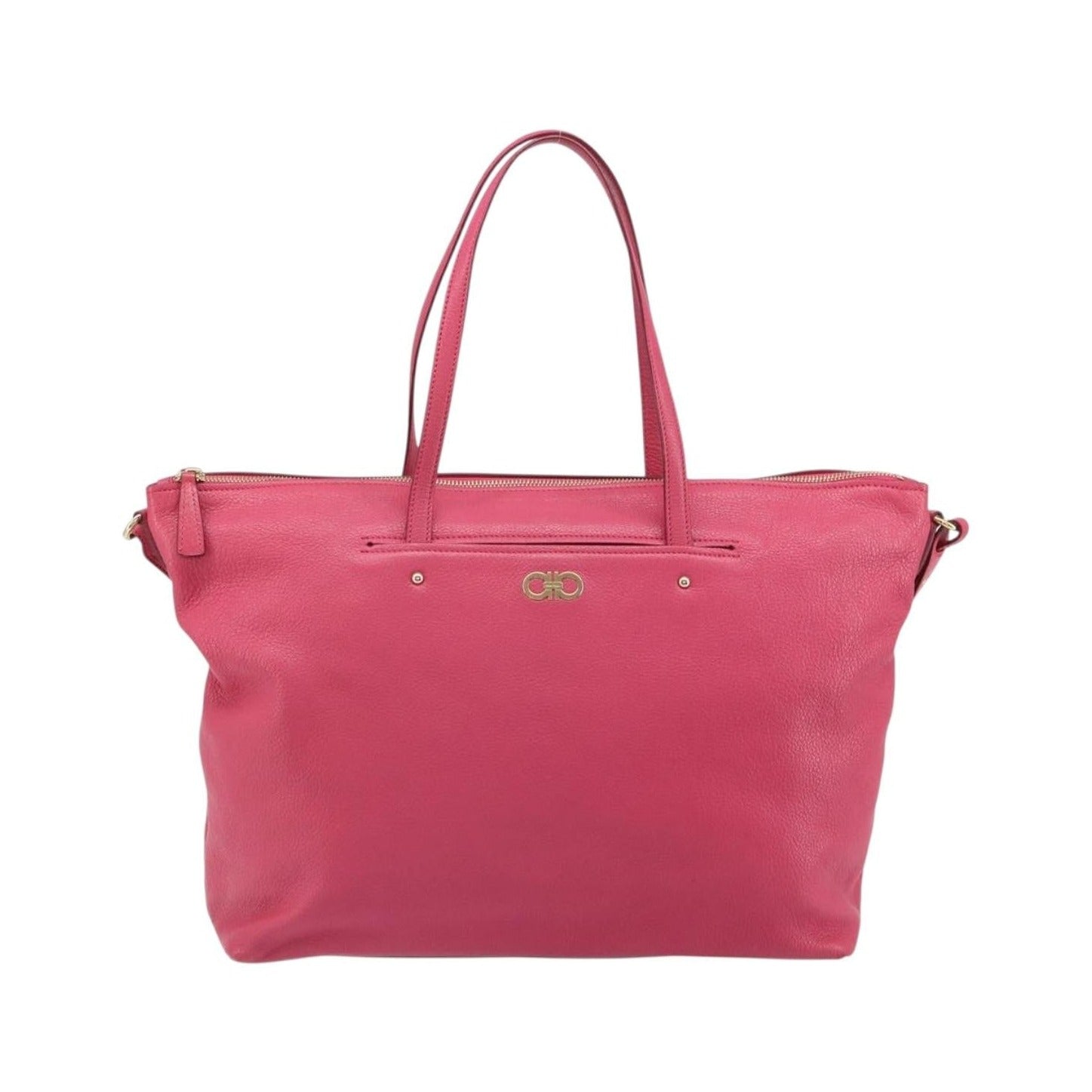 Salvatore Ferragamo Gancini Tote Leather, Pink, Leather, Tote Bag