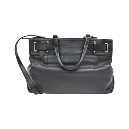 Salvatore Ferragamo Gancini Tote Leather, Black, Leather, Tote Bag