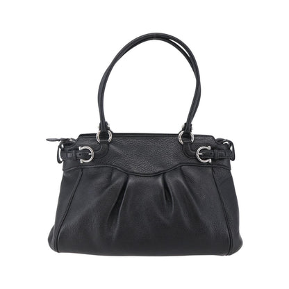 Salvatore Ferragamo Gancini Tote Leather, Black, Leather, Tote Bag