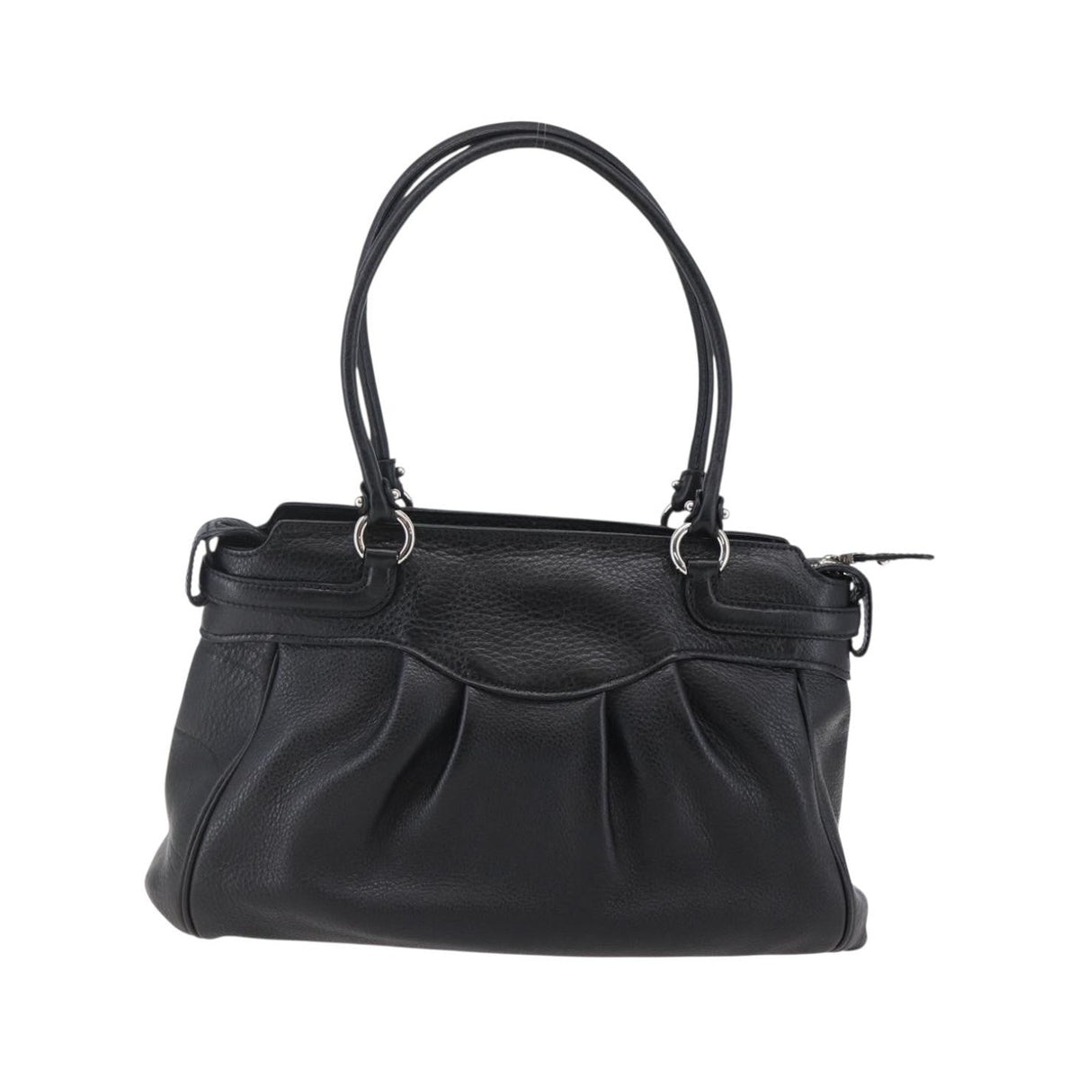 Salvatore Ferragamo Gancini Tote Leather, Black, Leather, Tote Bag