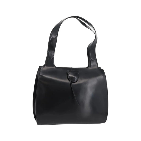 Salvatore Ferragamo Gancini Tote Patent leather, Black, Patent Leather, Tote Bag
