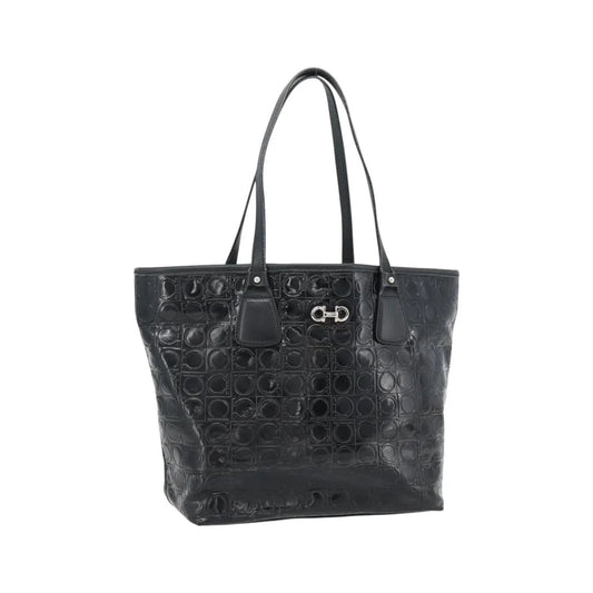 Salvatore Ferragamo Gancini Tote Patent leather, Black, Patent Leather, Tote Bag