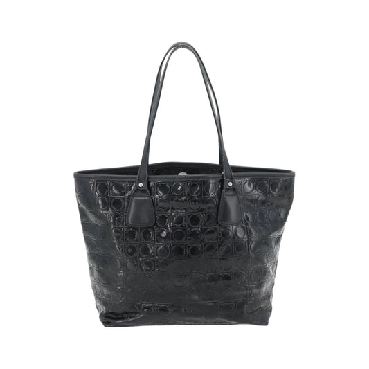 Salvatore Ferragamo Gancini Tote Patent leather, Black, Patent Leather, Tote Bag