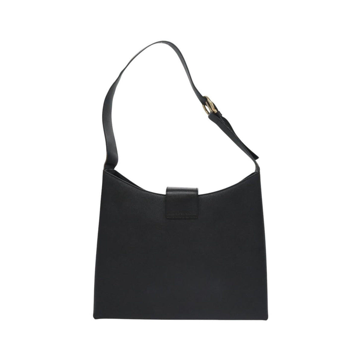 Salvatore Ferragamo Gancio Flap Hobo Leather, Black, Leather, Shoulder Bag