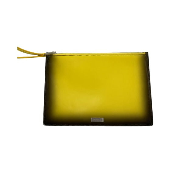 Salvatore Ferragamo Lingotto leather, Yellow, Leather, Clutch