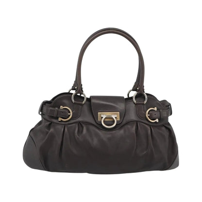 Salvatore Ferragamo Marisa Leather, Brown, Leather, Handbag