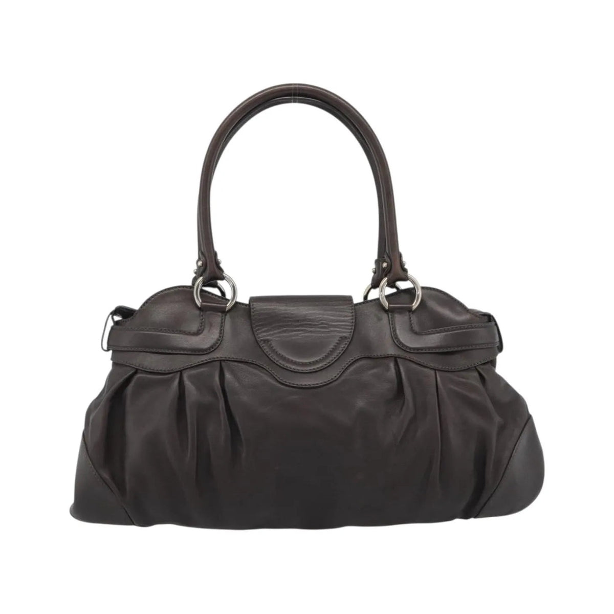 Salvatore Ferragamo Marisa Leather, Brown, Leather, Handbag