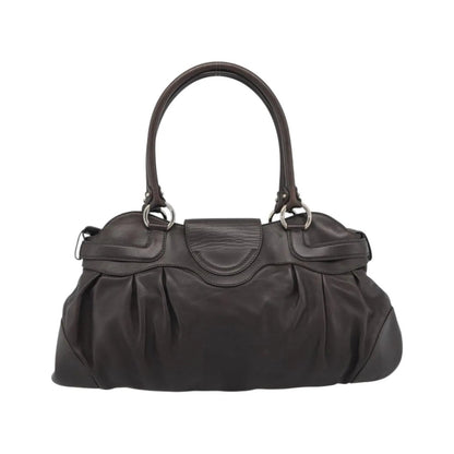 Salvatore Ferragamo Marisa Leather, Brown, Leather, Handbag